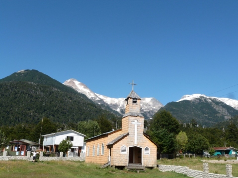 The Villa Amegual church in the mountains