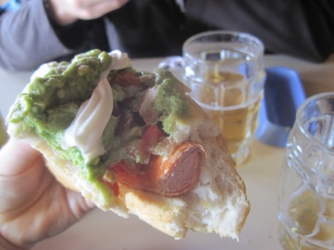 A last chance to enjoy a Chilean completo (hot dog)